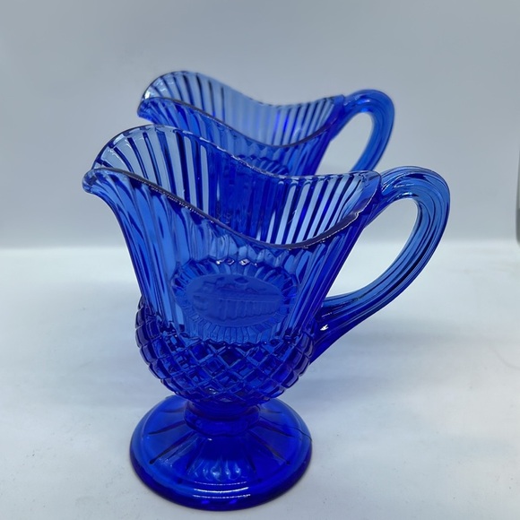 Avon Fostoria Blue Pitcher George Washington Mt. Vernon 1976 Vintage Beautiful - Picture 7 of 16
